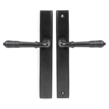 Aged Brass Reeded Slimline Lever Latch Set - 45427