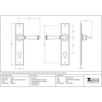 Black Regency Lever Espag. Lock Set - 45589 