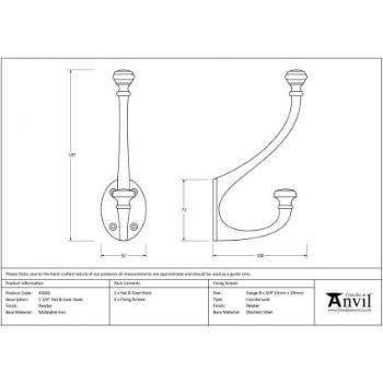 7.75" Hat & Coat Hook - 45602