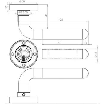 Jedo Olivia Door Handle- Polished Chrome/Satin Nickel- JV466PCSN