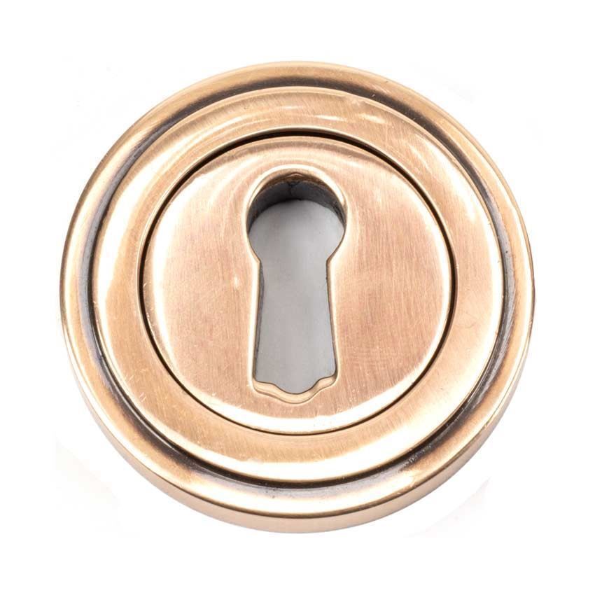 Polished Bronze Round Art Deco Escutcheon - 46118 