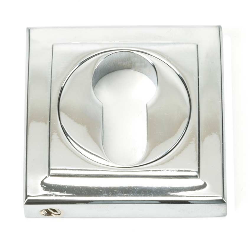 Polished Chrome Square Euro Escutcheon - 45714 