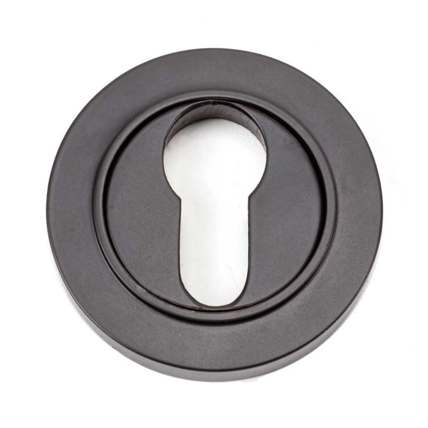 Aged Bronze Round Plain Euro Escutcheon - 46121