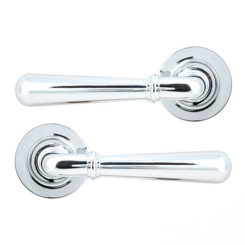 Polished Chrome Newbury Lever on a Plain Rose (Unsprung) - 50021