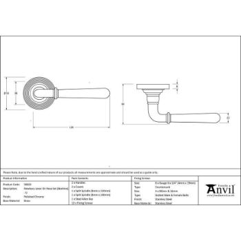 Polished Chrome Newbury Lever on a Beehive Rose (Unsprung) - 50023 