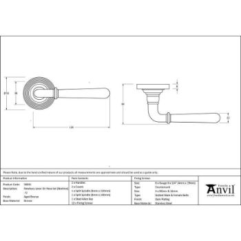 Aged Bronze Newbury Lever on a Beehive Rose (Unsprung) - 50031