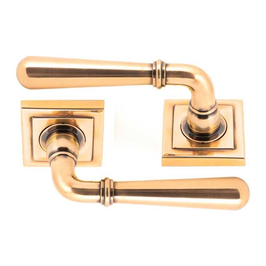 Polished Bronze Newbury Lever on a Square Rose (Unsprung) - 50036 