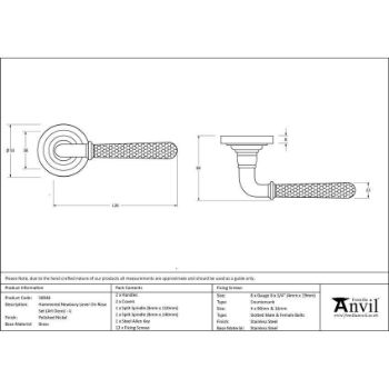 Polished Nickel Hammered Newbury Lever on an Art Deco Rose (Unsprung) - 50046