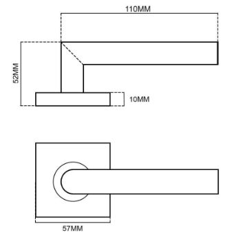 Smooth Black Hanwood Door Handle - FB5410 