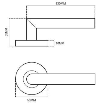 Jedo Arkus Door Handle- Polished Chrome/Black Nickel- JV760PCBN