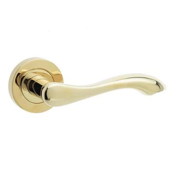 Jedo Gamma Door Handle- Polished Brass- JV509PVD