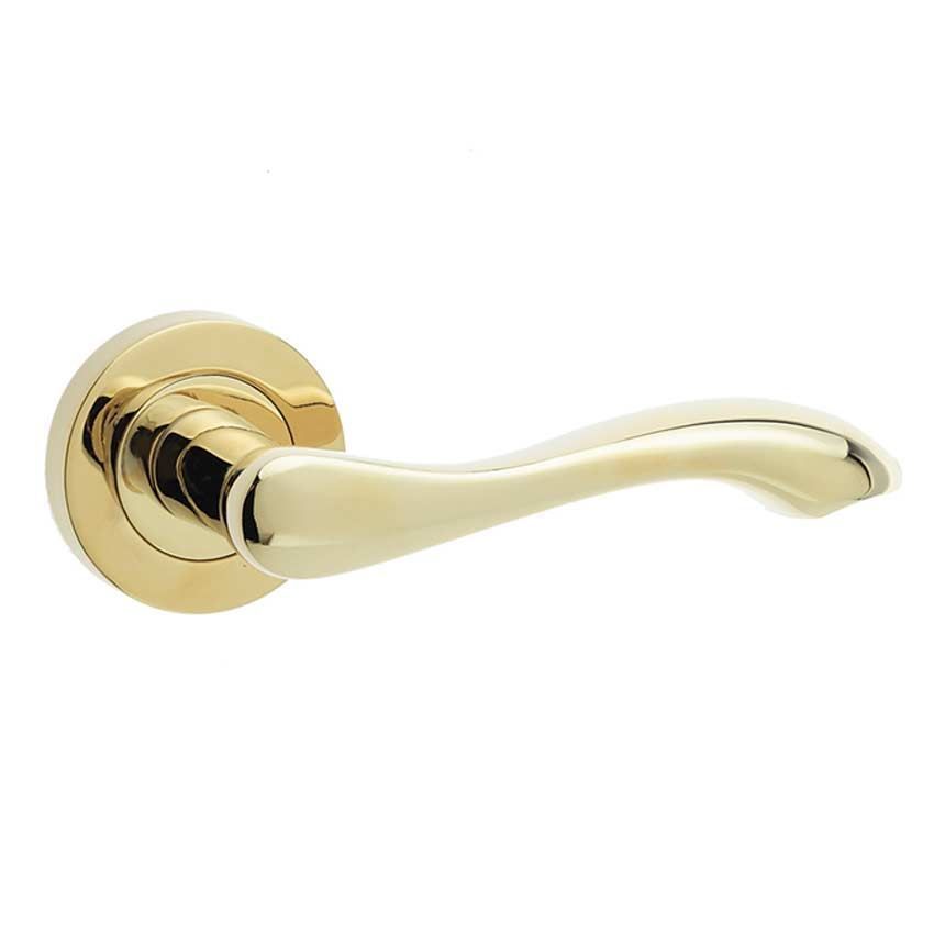 Jedo Gamma Door Handle- Polished Brass- JV509PVD