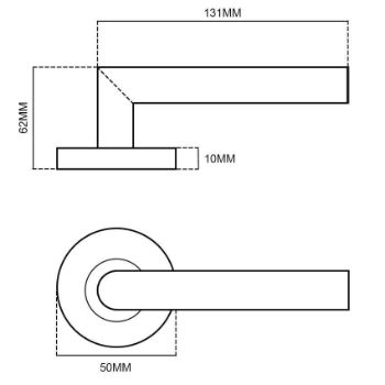 Jedo Modena Door Handle- Polished Chrome/Black Nickel- JV780PCBN