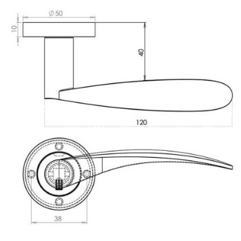 Jedo Monaco Door Handle- Satin Chrome- JV690SC 