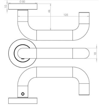 Jedo Thame Door Handle- Polished Brass- JV502PB