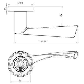 Jedo Twirl Door Handle- Polished Chrome/Satin Chrome- JV504PCSC