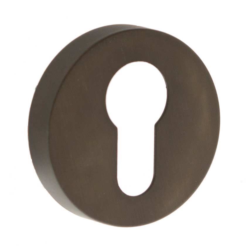 Forme Round Euro-Cylinder Escutcheon in Urban Dark Bronze