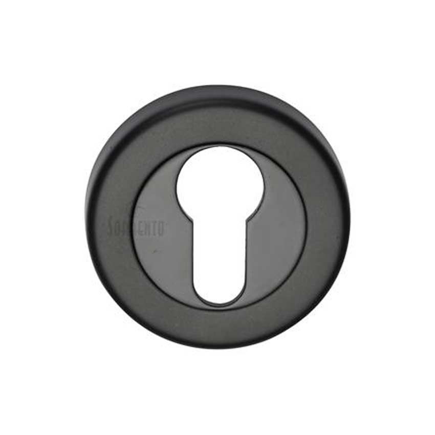 Sorrento Euro Profile Cylinder Escutcheon in a Matt Black Finish - SC-0192-BLK