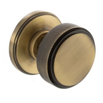 Harrison Antique Brass Knurled Mortice Knob - MH450KSMKAB 