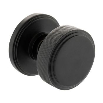 Harrison Matt Black Knurled Mortice Knob - MH450KSMKMB