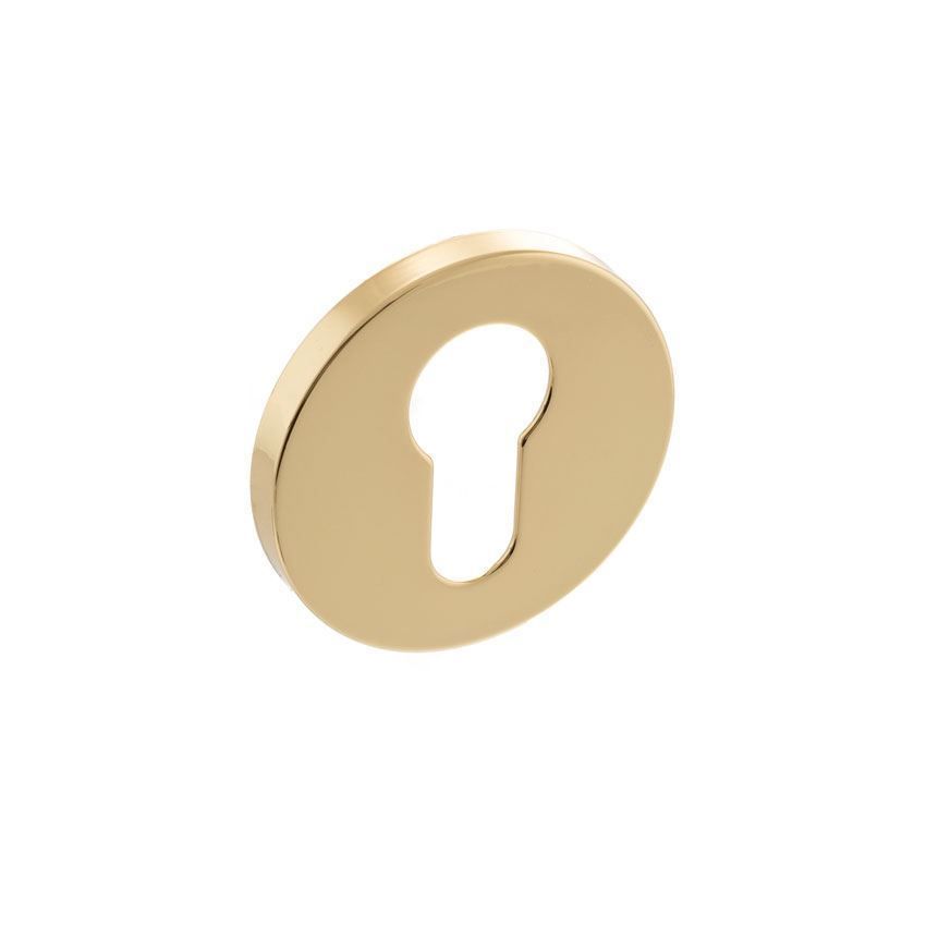 Millhouse Brass Euro Escutcheon on a Slimline Rose - MHSREPB 