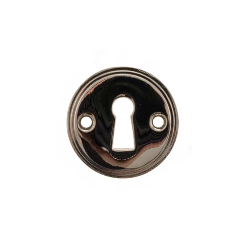 Millhouse Brass Open Key Escutcheon on a Round Rose - MHRKEPN