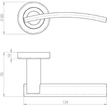 Cumulus Door Handle on a Rose in a Satin Chrome Finish - ZIN3129SC