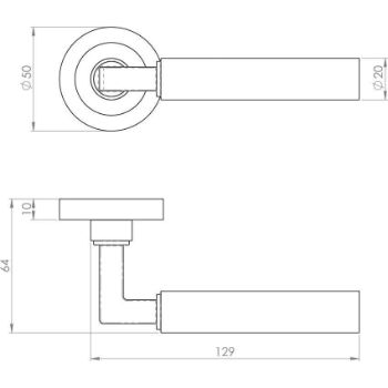 Amiata lever on Round Rose - Matt Bronze - EUL040MBRZ 