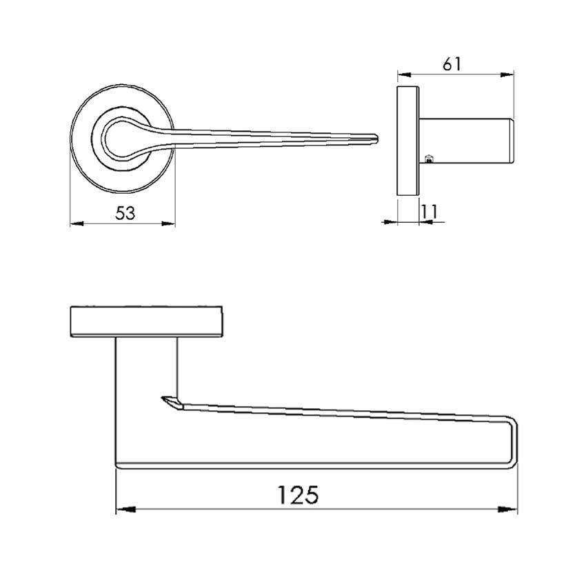 Gio Door Handle - V4189MB at Simply Door Handles, V4189MB