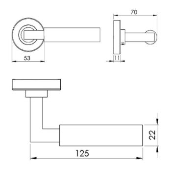 Bauhaus Door Handle - V2259PC