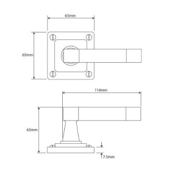 Finesse Eden American Black Walnut Door Handle on a Rose - FD164 