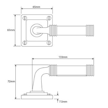 Finesse Jarrow Chocolate Leather Door Handle on a Square Rose - FD106C