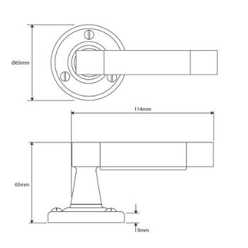 Finesse Jedburgh Black Leather Door Handle on a Rose - FD054B 