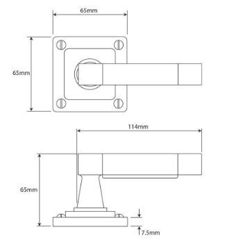 Finesse Jedburgh Black Leather Door Handle on a Square Rose - FD110B