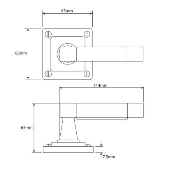 Finesse Jedburgh Chocolate Leather Door Handle on a Square Rose - FD110C 