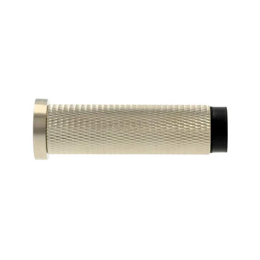 Alexander and Wilks knurled cylinder door stop - AW600SNPVD 