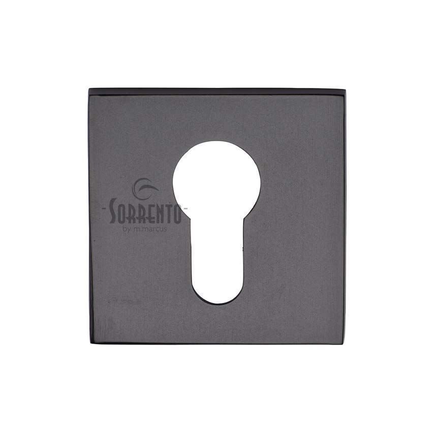 Square Euro Profile Escutcheon in Matt Black - 5M-4049-Q-153