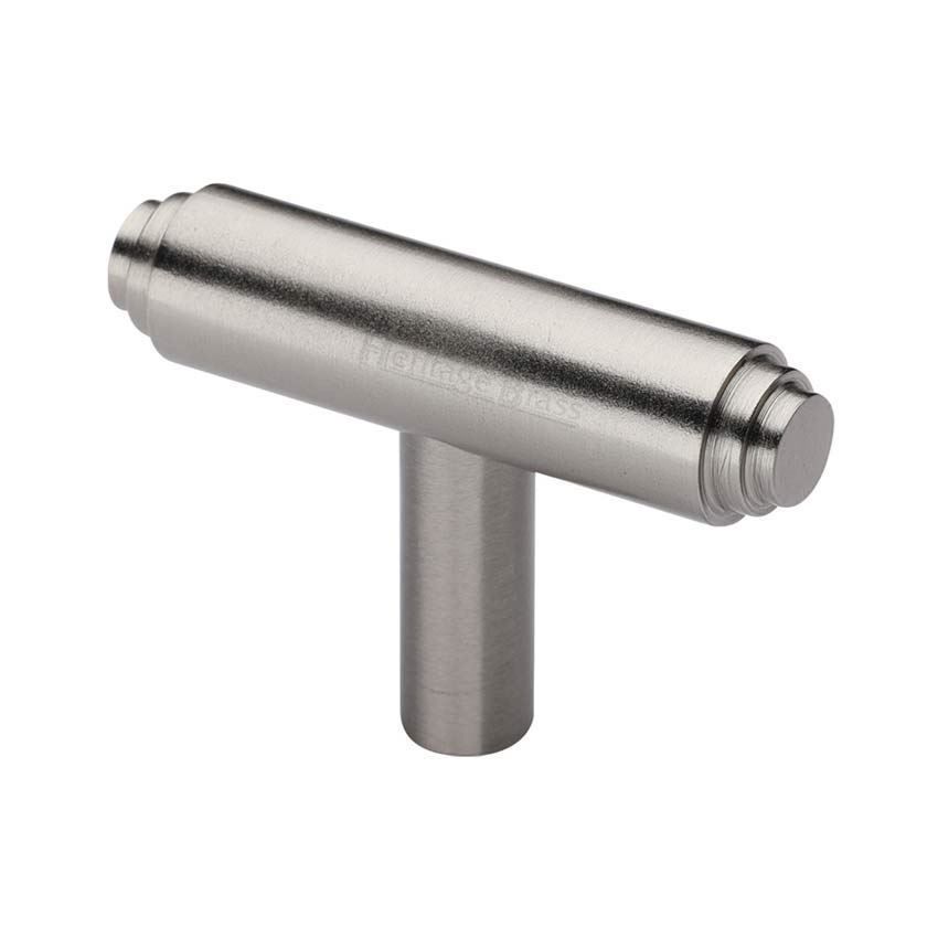 Stepped T-Bar Cabinet Knob in Satin Nickel - C4445-SN