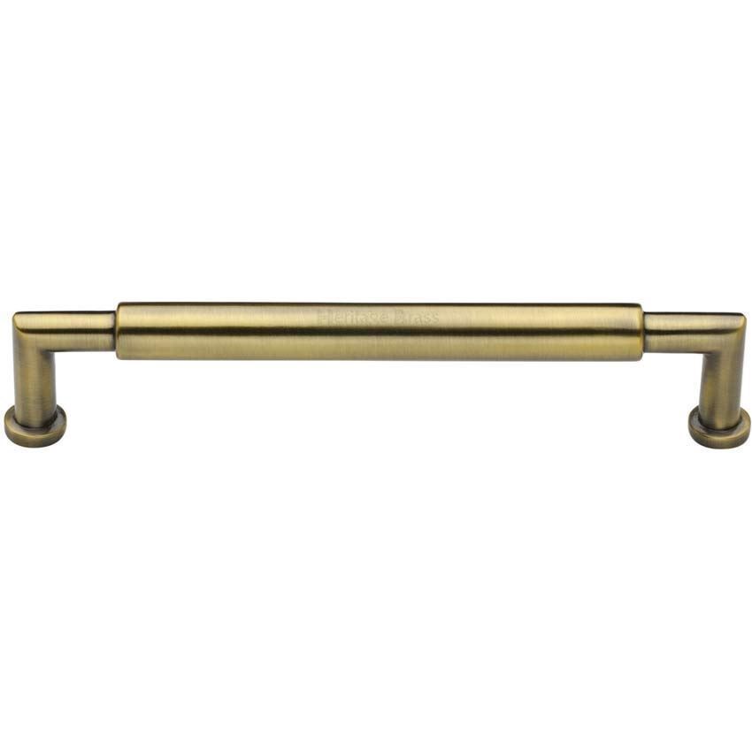 Bauhaus Round Cabinet Pull Handle in Antique Brass - C0319-AT