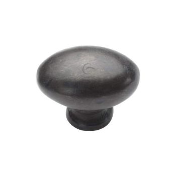 Rustic Dark Bronze Oval Cabinet Knob - RDB118