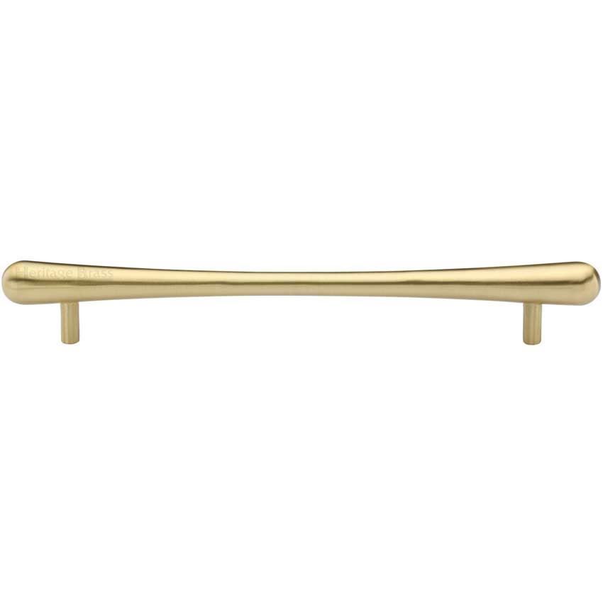 T-Bar Raindrop Cabinet Pull Handle in Satin Brass - C3570-SB