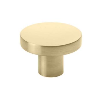 Alexander and Wilks Hanover Plain Cupboard Knob in Satin Brass - AW821-SB 