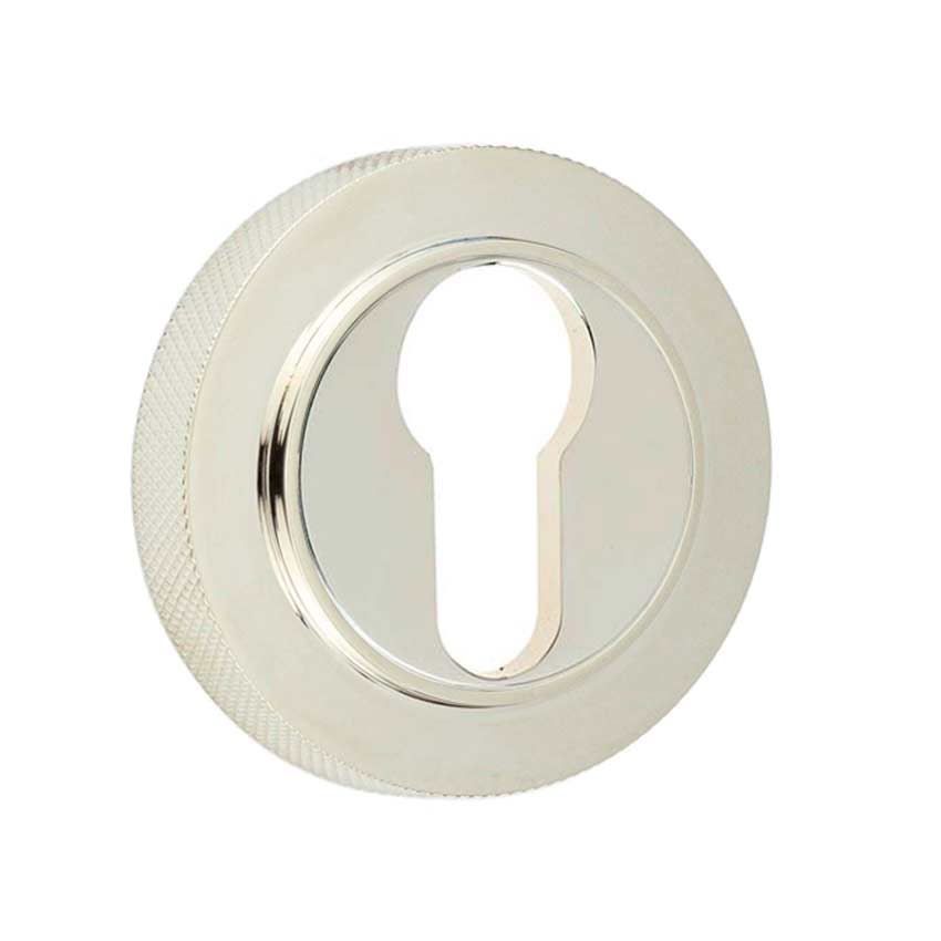 Burlington Euro Profile Escutcheon with a Knurled Rose - Polished Nickel - BUR61PN BUR75PN