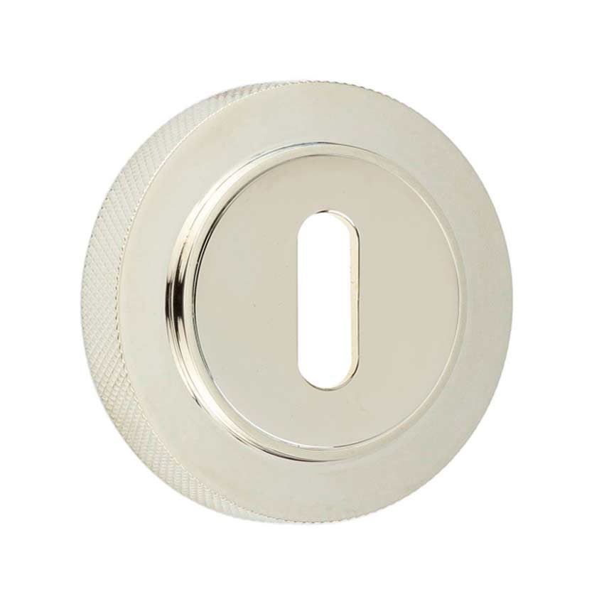 Burlington Standard Profile Escutcheon with a Knurled Rose - Polished Nickel - BUR60PN BUR75PN 