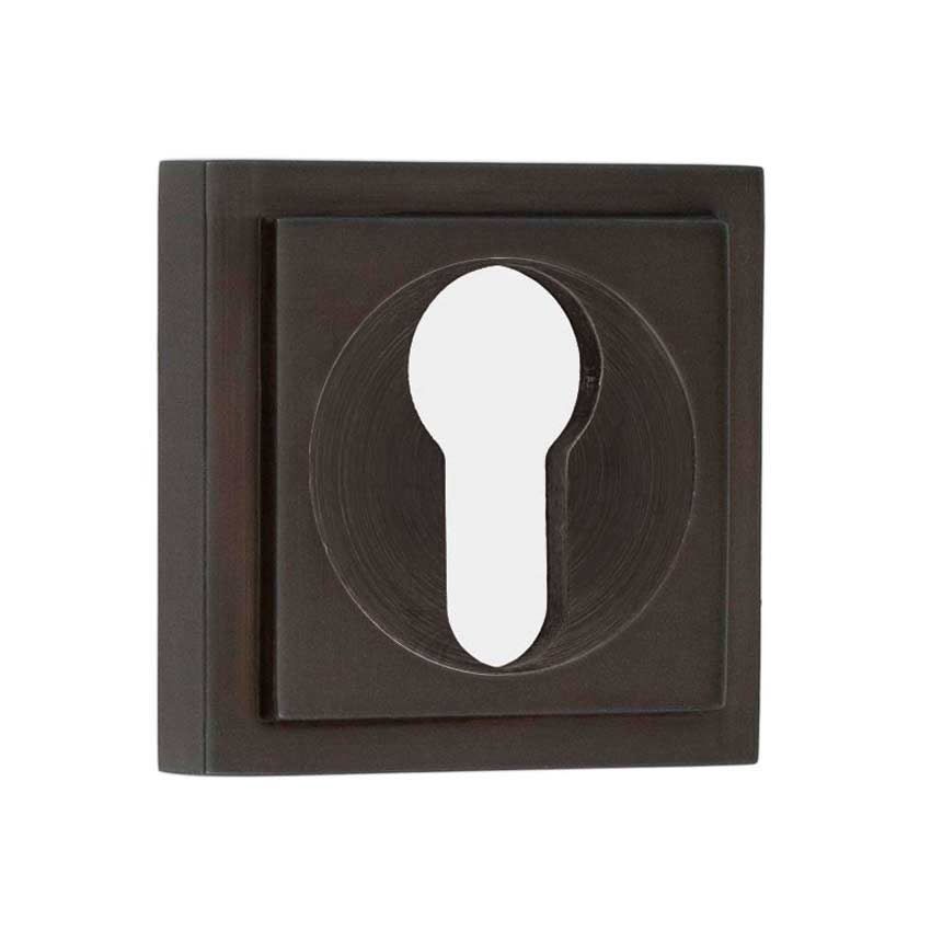 Burlington Euro Profile Escutcheon on a Stepped Square Rose - Dark Bronze - BUR61DB BUR173DB