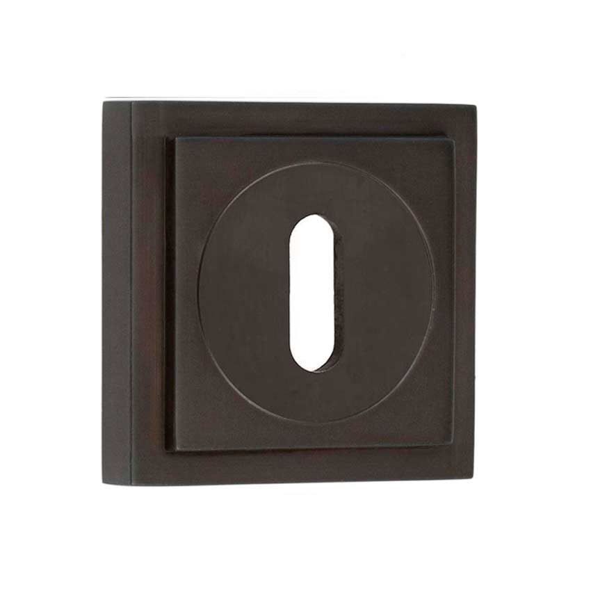 Burlington Standard Profile Escutcheon on a Stepped Square Rose - Dark Bronze - BUR60DB BUR173DB 