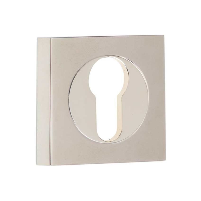 Burlington Euro Profile Escutcheon on a Plain Square Rose - Polished Nickel - BUR61PN BUR171PN