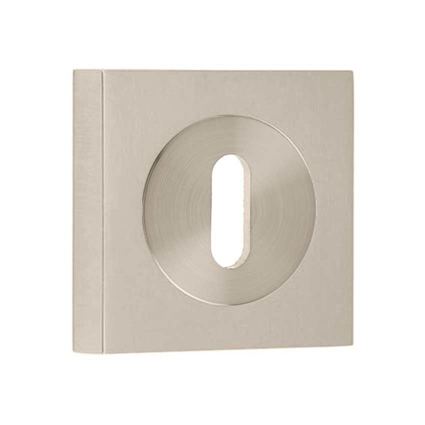 Burlington Standard Profile Escutcheon on a Plain Square Rose - Satin Nickel - BUR60SN BUR171SN