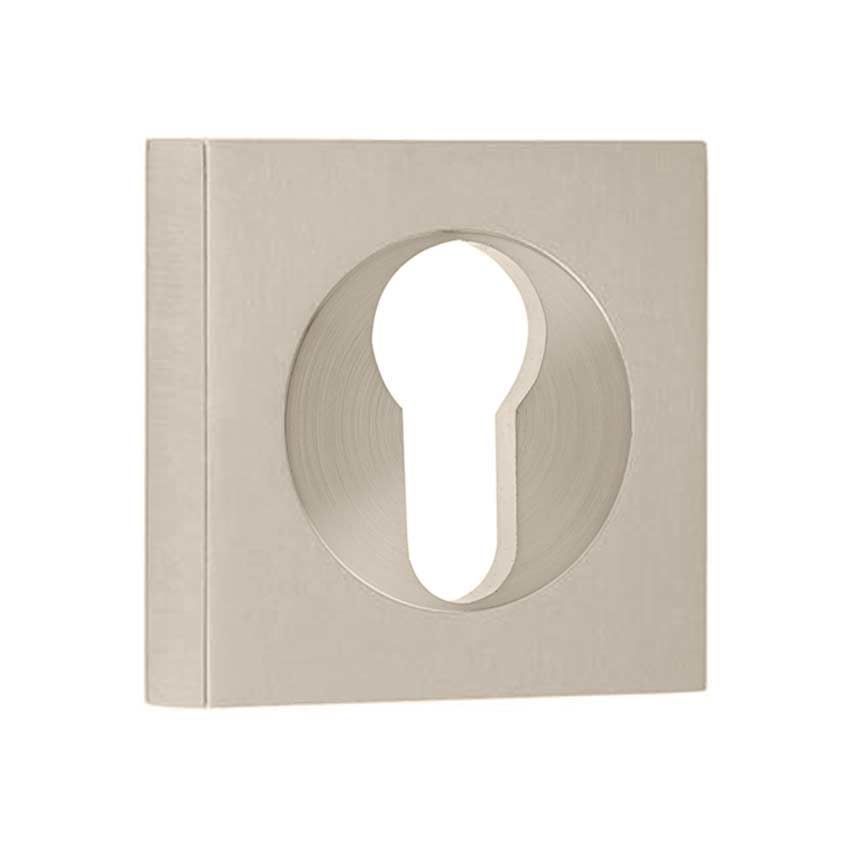 Burlington Euro Profile Escutcheon on a Plain Square Rose - Satin Nickel - BUR61SN BUR171SN 