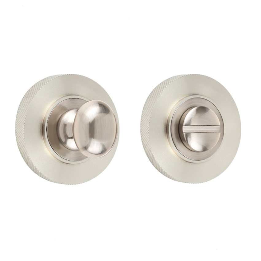 Burlington Turn and Release with Knurled Rose- Satin Nickel - BUR80SN BUR55SN